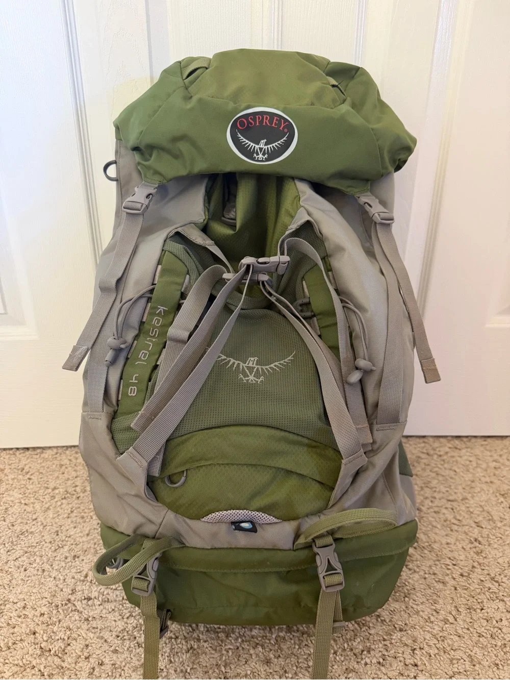 OSPREY Olive Green and Grey Men’s Hiking Backpack